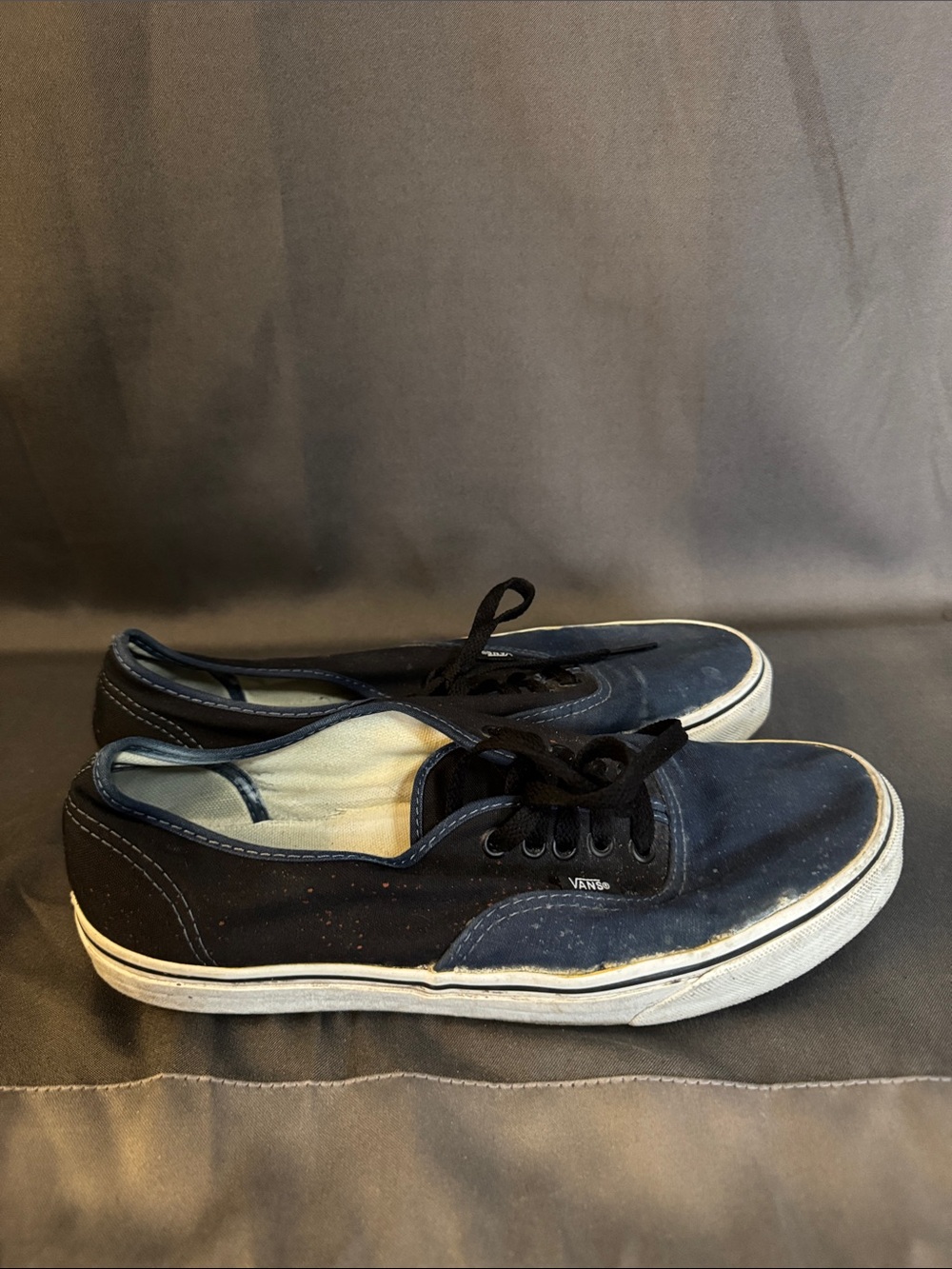 Vans Black and Blue Low-Top Canvas Sneakers - Picture 2 of 4